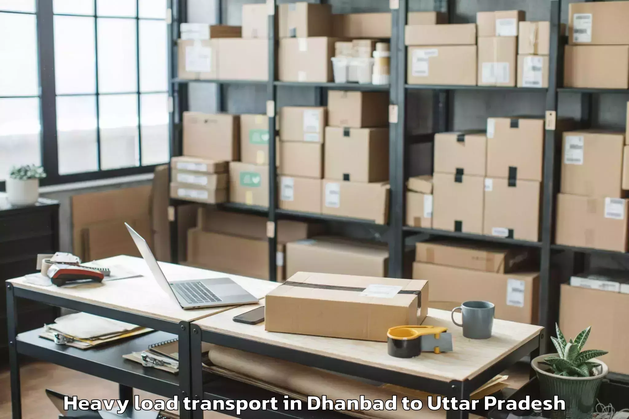 Book Dhanbad to Mahgawan Heavy Load Transport Online